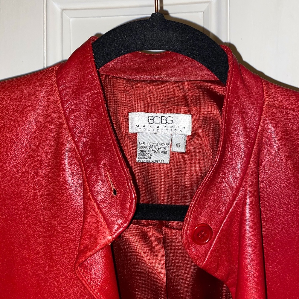 Vintage BCBGMaxazria Genuine Red Leather Jacket